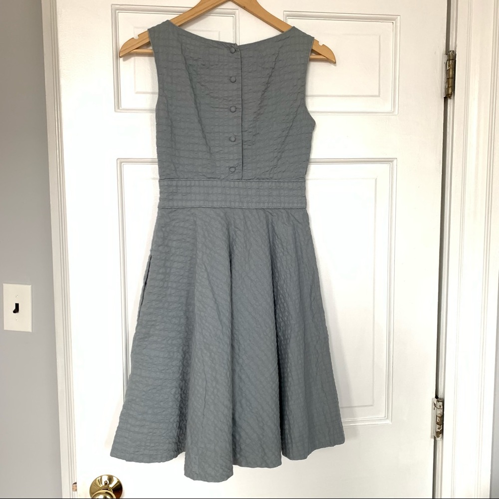J. Crew A-Line Sleeveless Retro Dress Pockets Gray - Picture 11 of 12